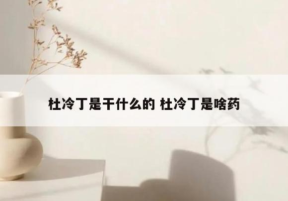 杜冷丁是干什么的 杜冷丁是啥药