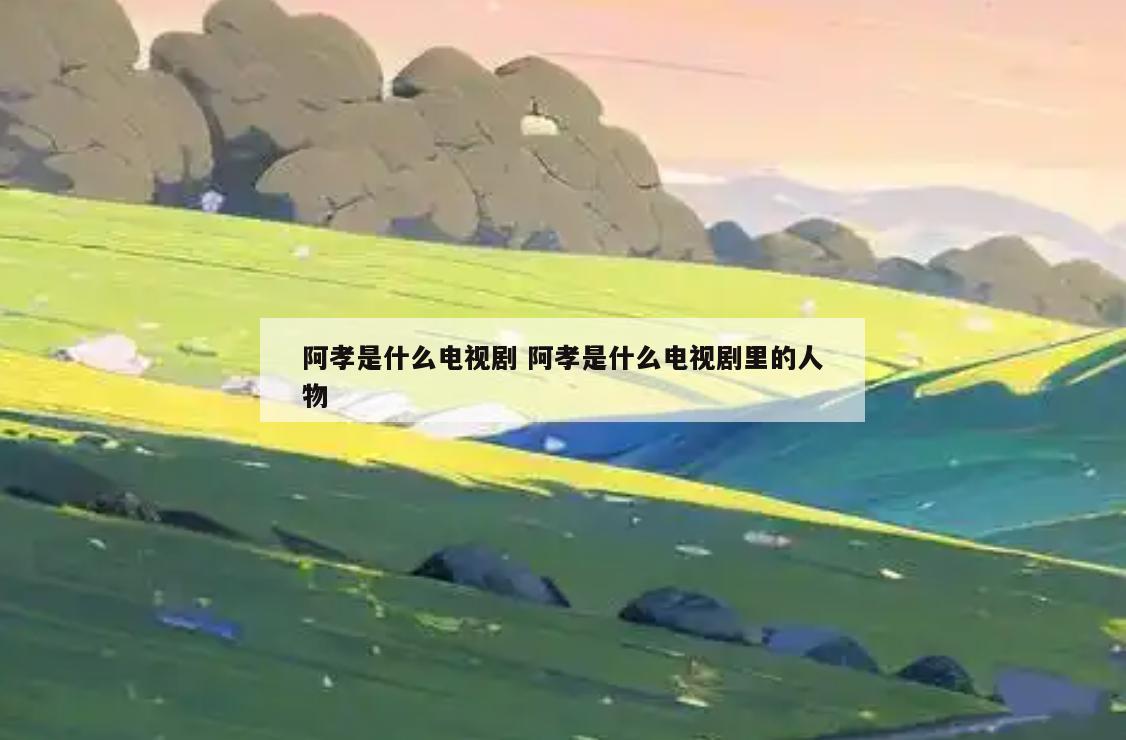 阿孝是什么电视剧 阿孝是什么电视剧里的人物